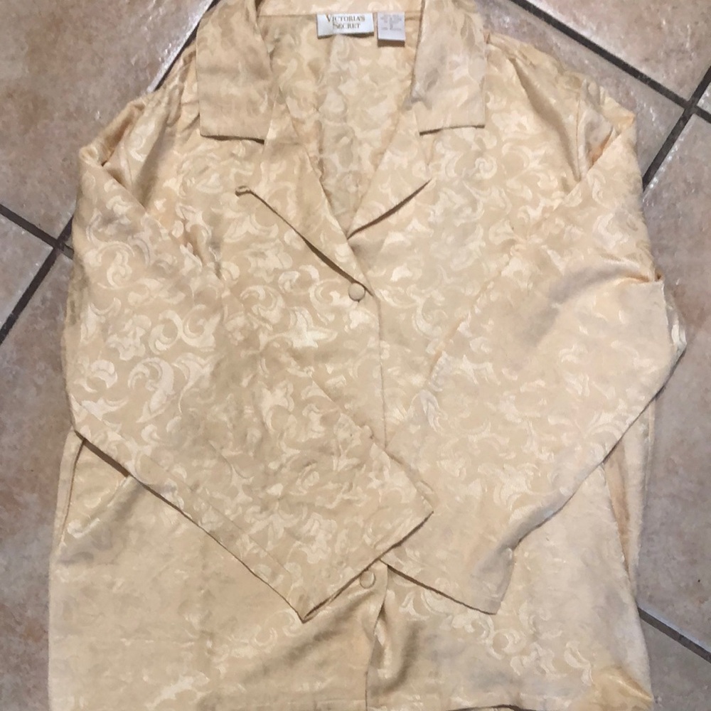 Victoria's Secret Vintage Cream Silk Button Down